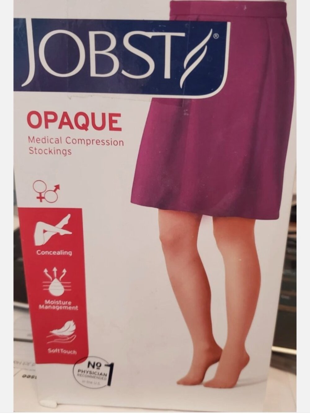 Jobst Compression Stockings Opaque Black L Waist CT Support 15-20 MmHg New